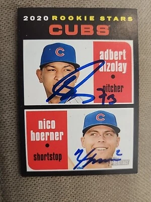Nico Hoerner/Adbert Alzolay Signed 2020 Topps Heritage - #121  - Image 1 of 2
