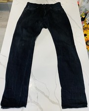 PURE BLUE JAPAN Selvedge Black Denim (RELAX TAPERED FIT) Men Sz 36 Syoaiya Heavy