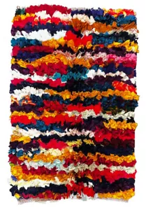 FLUFFY RAG RUG Multicolour FIRESIDE BEDSIDE RUGS SHAGGY HAND WOVEN MAT RECYCLED - Picture 1 of 18