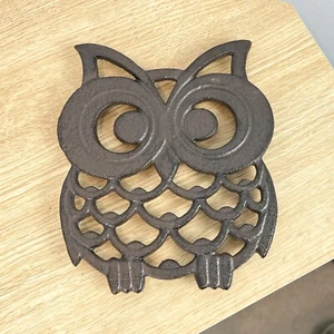 Trivet Cast Iron Owl Vintage Pan Stand Kettle Saucepan Worktop Saver Coaster - Picture 1 of 6