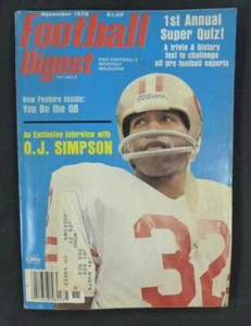 1978 Football Digest NFL November O.J. Simpson San Francisco 49ers - Picture 1 of 1