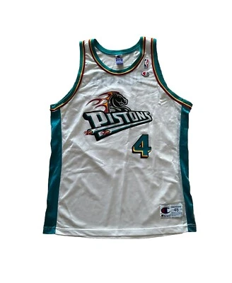 NWOT VTG Champion Joe Dumars Detroit Pistons Signed Jersey Sz XL 48 Deadstock - Image 1 of 4