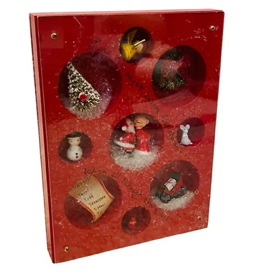 Vtg OOAK Night Before Christmas Wall Hanging Shadow Box Diorama Wood Plexiglass - Image 1 of 4