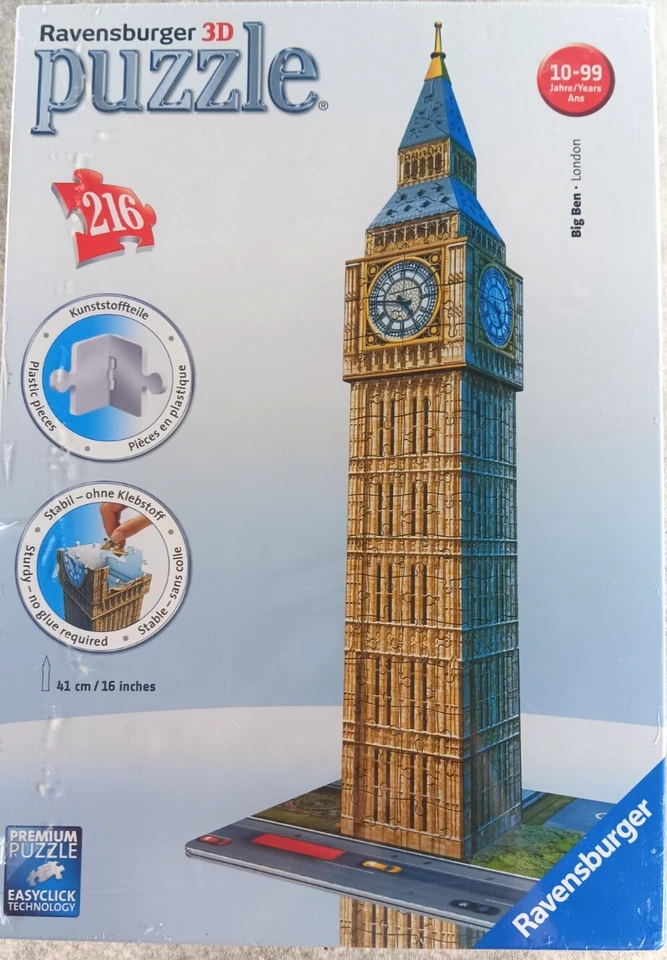 Big Ben London Ravensburger 3D Puzzle Jigsaw 216 Plastic Pieces NEW SEALED - Image 1 of 4