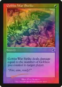 Magic the Gathering GOBLIN WARSTRIKE #96/143 Scourge Red Foil Common 2003 NM - Picture 1 of 1