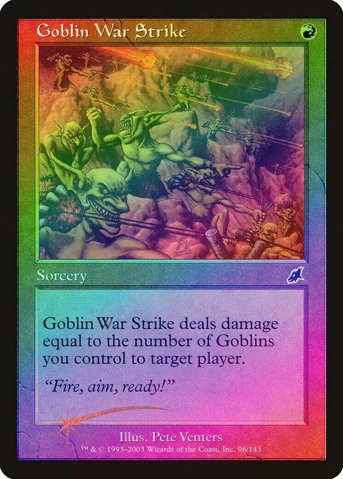 Magic the Gathering GOBLIN WARSTRIKE #96/143 Scourge Red Foil Common 2003 NM - Image 1 of 1