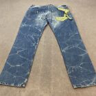 POV Jeans Mens 38 Blue Acid Wash Skater Grunge Hip Hop 90s Size 38x32