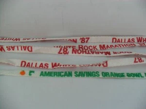 Vintage 1987 Dallas White Rock Marathon Shoe Laces & Orange Bowl Marathon Lace - Picture 1 of 4