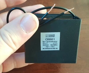Betriebskondensator 50/60Hz 25uF/µF CBB61 450 VAC, mit Kabel - Picture 1 of 3