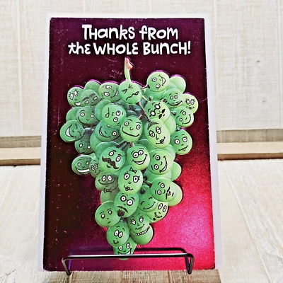 Tarjeta de agradecimiento American Greetings Thanks Grapes púrpura lámina verde Foto 1 de 4