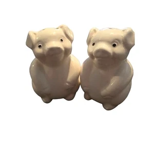Vtg. Pig Salt/Pepper Shakers Ceramic Farmhouse Decor Pigs Piglets Animals Oink - Picture 1 of 12