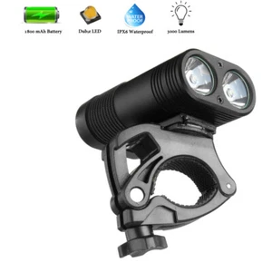 Linterna frontal recargable de carretera USB 3000 LM doble LED IP65 - Imagen 1 de 11