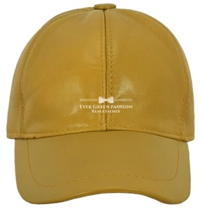 BASEBALL Golf YELLOW PEAK LANE Men's Women Real Soft CLASSIC Leather Hip Hop Cap - Picture 1 of 5