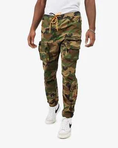 Smoke Rise Joggers Printed Utility Windbreaker Men Wood Camo SLIM-FIT Drawstring - Picture 1 of 6