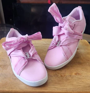 Puma Basket Heart Pink and white patent womens size 9.5 - Picture 1 of 8