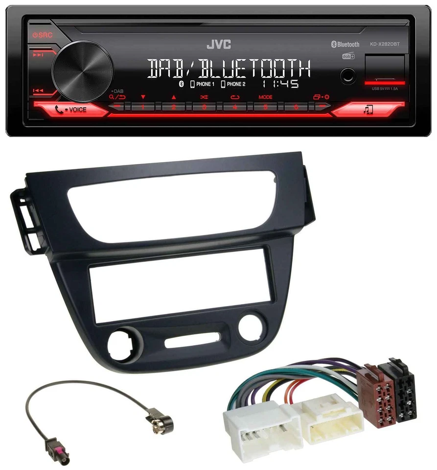 JVC Bluetooth USB DAB MP3 Autoradio für Renault Megane 3 09-14 schwarz - Bild 1 von 4