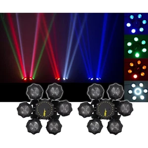 (2) Chauvet DJ Helicopter Q6 DMX Rotating Dance Floor FX Lights w/Strobes+Lasers - Picture 1 of 8