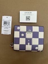 Coach CT217 Snap Wallet Coach Checkerboard Small Clutch Light Violet Chalk