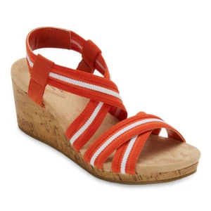 Wedge Open Toe Heels Sandals Coral Slingback Size 7M | St. John's Bay - Picture 1 of 5