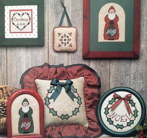 Hollyberry Noel - Hearts Wreath Santa & More - Vintage Cross Stitch Chart - Picture 1 of 2