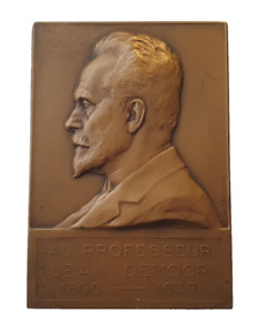 1937 BELGIEN MEDAILLE ZU EHREN JEAN DEMOOR GRAVIERT VON A. BONNETAIN, 48x69mm, 98gr