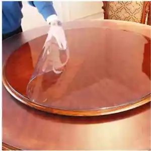 Round Tablecloth Oilproof Transparent Soft Plastic PVC Table Cloth Table Covers - Picture 1 of 33