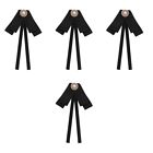  4 Count Women Bow Tie Brooch Clothing Pin Miss Simple Shirt