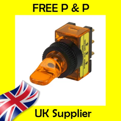 ACTIVATE SENSE AND SECURE Amber Toggle Switch Duckbill Illuminated 12VDC SPST ON OFF Duck Bill