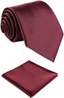Fortunatever Mens Solid Satin Extra Long Ties,Handmade Neckties For Men With Mul