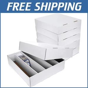Compartmentalized White Card Storage Boxes - 12 Pcs for Trading Card Collections - Picture 1 of 9
