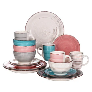vancasso BELLA Dinnerware Set Stoneware Plate Bowl Set Tableware Service for 4