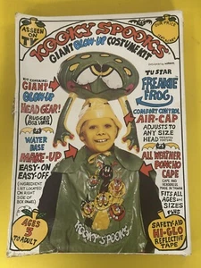 Vintage KOOKY SPOOKS Freakie Frog blow-up Halloween costume new/sealed spooky 🐶 - Picture 1 of 2
