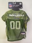 NWT Pets First Seattle Seahawks NFL Camo Dog Jersey Pet Wear M Camouflage