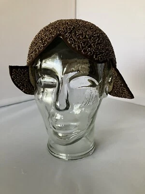 Early Leslie James 女式 Intricate 珠工作帽 York-Merrimac 好莱坞制造商 — 第 1/4 张图片