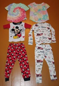 Lot of 6 unisex T- Shirts Pajamas 4/5T Disney Mickey Mouse carter's Cat & Jack + - Picture 1 of 22