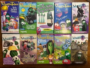 Veggie Tales VHS Movie Tapes Lot of 20 Children Christian Religious Family Shows - Picture 1 of 5