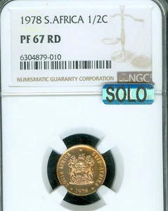 1978 SOUTH AFRICA 1/2 CENT NGC PF67 MAC SOLO FINEST & MAC SPOTLESS RARE * - Picture 1 of 2