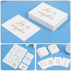 Party Gold Stamping Handwriting Message Cards Thank You White Greeting Card - Picture 1 of 23