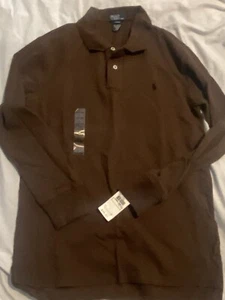 polo ralph lauren youth large long Sleeve Shirt Brown - Picture 1 of 2