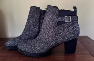 Kelly & Katie Mujer Mallorla Botines Gris Tela Tweed Cremallera Talla 10 M - Imagen 1 de 14