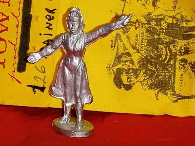 Circus Town  O Scale TRAINER FEMALE 126 NATURAL FINISH Metal DIECAST Figure NOS - Image 1 of 4