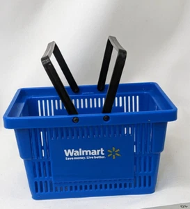Walmart Mini Grocery Basket Blue 4 Inch Long - Picture 1 of 7
