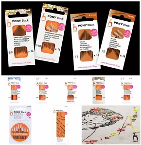 Agujas de coser a mano blancas para ojos Pony negras sin níquel - gama completa - Imagen 1 de 23