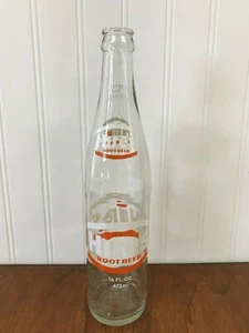 Vintage Hires Style Root Beer Clear Glass Soda Bottle 16 Fl Oz Evanston IL - Picture 1 of 8