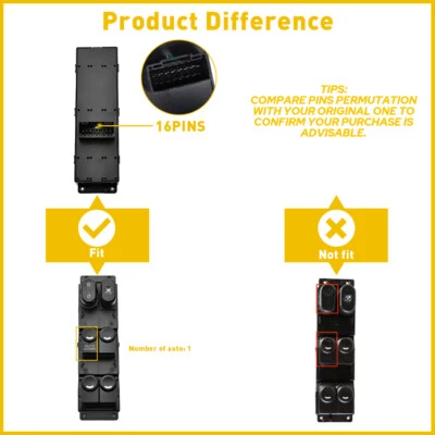Interruptor de ventana eléctrica maestro de puerta del conductor para Hyundai Accent 2011-2017 repuesto Foto 1 de 4