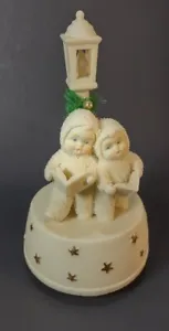 Dept 56 Snow Babies Music Box Christmas Carolers Plays Silver Bells WORKS no box - Picture 1 of 14