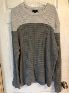 New Alfani Sweater $85 Heavy Gauge Cotton Knit Regular Grey Mens Pullover XXL - Picture 1 of 5