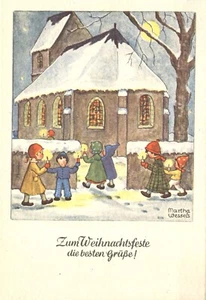Fiesta de Navidad Saludos Christmas Children Candlelight Service M Wessels Postal - Imagen 1 de 2