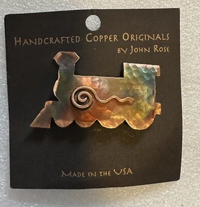 Handcrafted Copper Cho Cho Train Pin by John Rose New - Imagen 1 de 3