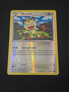 Meowth 74/124 Fates Collide Reverse Holo Rare Pokemon TCG Light Played - Bild 1 von 2